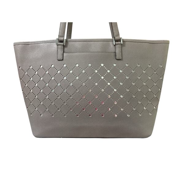 Michael Kors Gray Perforated Tote - Picture 3 of 12
